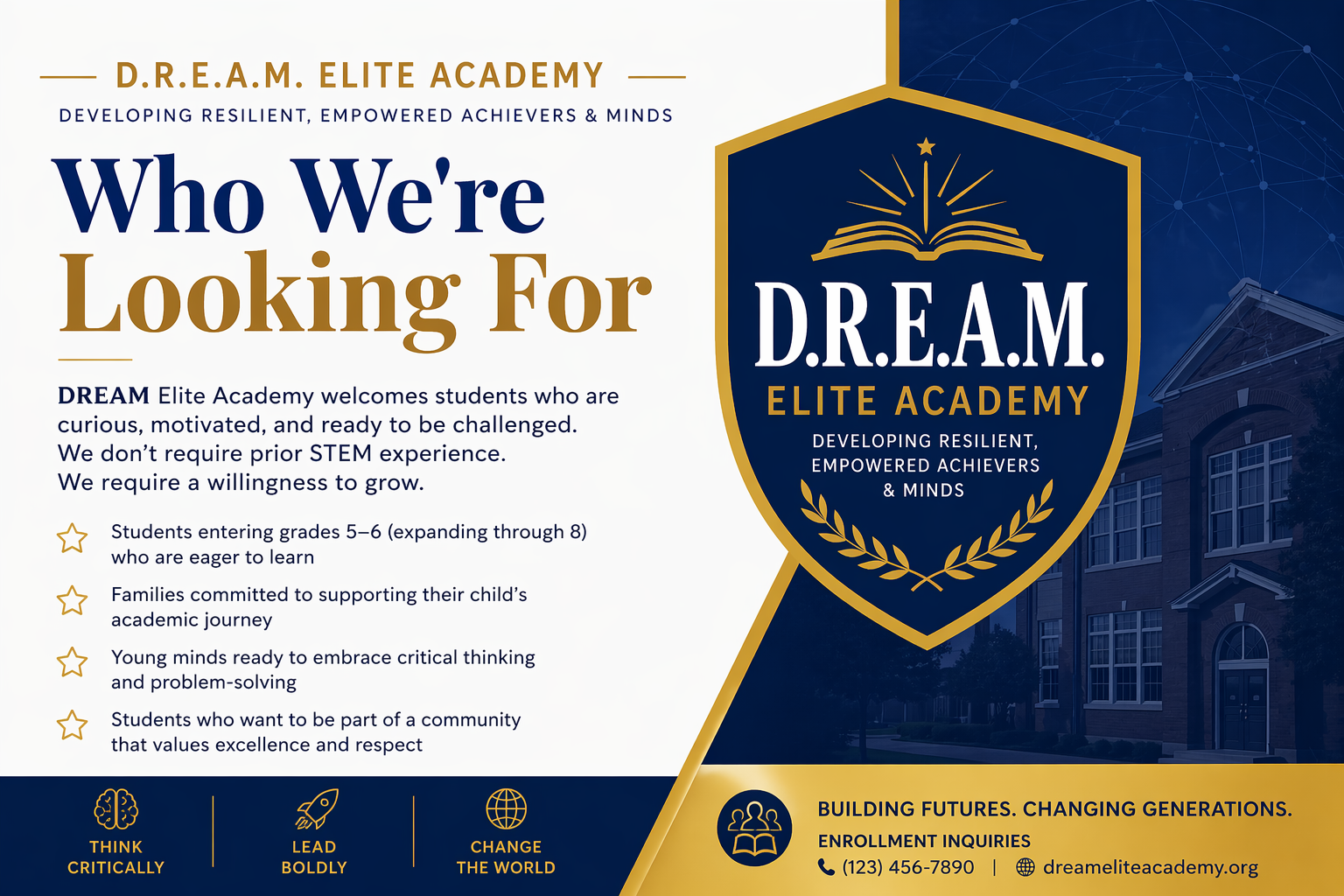Who We're Looking For - Dream Elite Academy